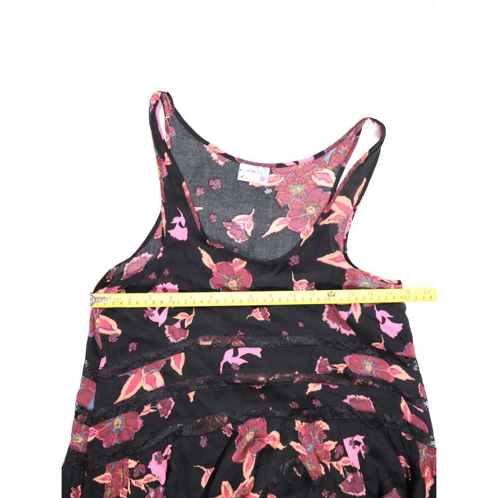 Whimsigoth Boho Fairycore Free People Voile Lace Floral Trapeze Mini Dress XS - Picture 10 of 14